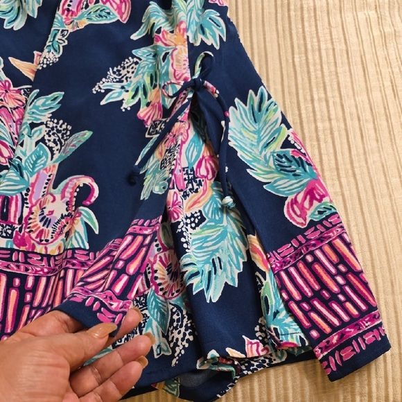 Lilly Pulitzer Blue and Pink Floral Mini Dress - Picture 11 of 14